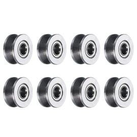 sourcing map 8pcs V624ZZ V Groove Guide Pulley Bearing 4x13x6mm Carbon Steel Rail Ball Bearings Wheel, ABEC3