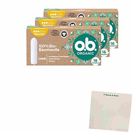 OB Tampon Organic Organic Normal Pack of 3 (3 x 16 Pack) + usy Block