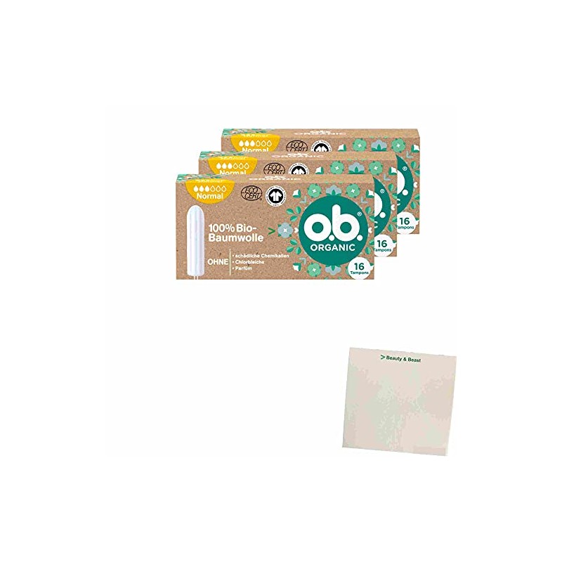 OB Tampon Organic Organic Normal Pack of 3 (3 x