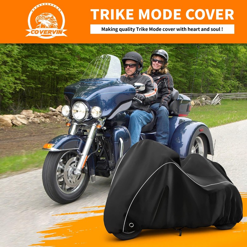 Trike Cover Waterproof Outdoor 3 Wheel Motorcycle Cover