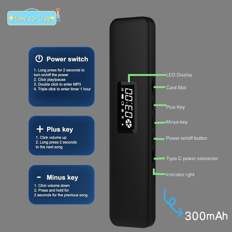 Bluetooth Pillow Speaker for Sleeping, Sleep Bar Pillow Speaker, Deam