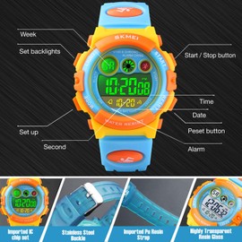 cofuo Watch for Kids 4-12, Kids Digital Sports Waterproof Watches with Alarm Stopwatch, Children Outdoor Analog Electronic Young Teen Watches Birthday Presents Gifts for Age 4-12 Year Old Boys Girls