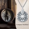 PROESS Cremation Compass Urn Necklace for Ashes Sterling Silver Sun