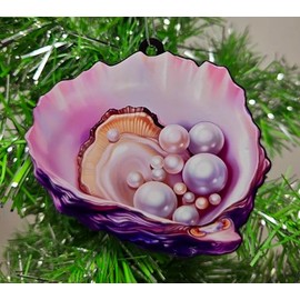 Pearl Ornament - Pearl Seashell Christmas Ornament
