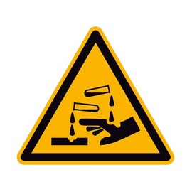 Sticker Warning Sign Warning of Corrosive Substances Warning Sticker ASR/ISO W023 SL50 mm Pack of 12