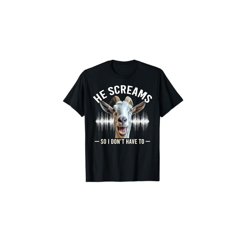 Funny Screaming Goat Therapeutic Support Animal T-Shirt