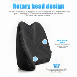 CGEAMDY Car Seat Cushions for Driving, Memory Foam Auto Wedge Seat Pad, Breathable and Non Slip Car Seat Protector, Car Accessories Universal for Men Women, for Vehicles, SUV, Truck (Black)
