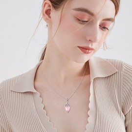 YAFEINI Celtic Moonstone Necklace for Women 925 Sterling Silver Moonstone Necklace Trinity Knot Pendant Jewellery Gift for Girls, Sterling Silver