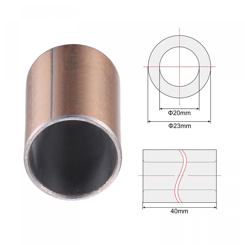 sourcing map Plain bearing 20 mm bore 23 mm 40