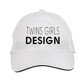 Makoroni - Twins Girls Design Hat Adjustable Cap, DesP22 White