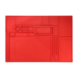 HARFINGTON Soldering Mat 21.7"x15" Silicone Magnetic Soldering Repair Mat Heat Resistant Electronics Work Mat for BGA Soldering Gun Iron Workbench CellPhone Computer Electronics Repair, Red
