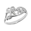 Dainty 925 Sterling Silver High Polish Diamond Love Script Statement