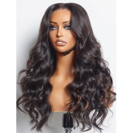 LUVME HAIR 5X5 Loose Body Wave Glueless Human Hair Wig Pre Cut Lace Front Wig Pre Plucked Ready to Go Black Wig For Women (16 Inch & Precut Lace)