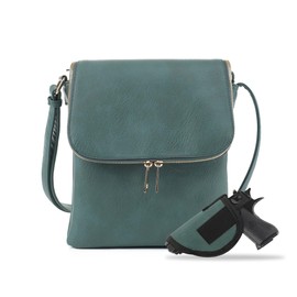 JESSIE & JAMES Cheyanne Concealed Carry Crossbody Bag with Lock and Key| Turquoise