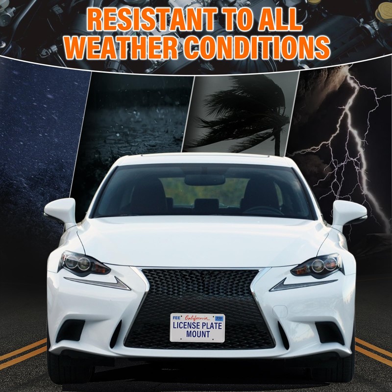 Front License Plate Holder No-Drill License Plate Bracket Mount Anti-Theft