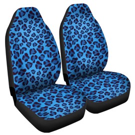 Bulopur Car Seat Cover Blue Leopard Print for Men Soft Universal Car Seat Decoration Fit for Car SUV Sedan Truck