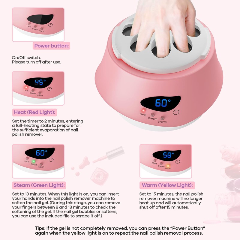 50W Nail Steamer Remover, Professional Bask La Steam Pro Gel