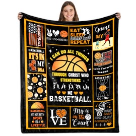 Basketball Gifts, Basketball Gifts for Boys, Gifts for Basketball Lovers, Basketball Gifts for Flannel Blanket for Basketball Lover 60"X 50" Throw Blanket, Birthday/Christmas/Thanksgiving Day Gifts