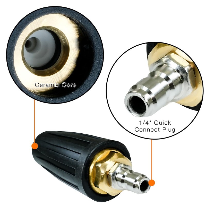 Selyse Pressure Washer Rotary Nozzle, 5 Tips Set, 1/4" Quick