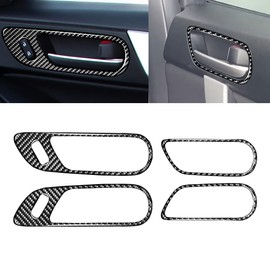 UOADA Carbon Fiber Sticker Door Lock Button, Door Handle Pull Grip Cover Trim 3 D Stickers Interior Compatible With Mazda 3 Axela 2010-2013 Mazdaspeed 3, 4PCS Door Handles Cover