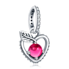 MITSOKU Snow White Apple Charm 925 Sterling Silver Women's Bracelet Necklace Christmas Pendant Valentine's Day Mother's Day Girls Gift, Cubic Zirconia