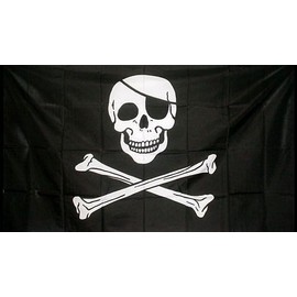 Panda's House Pirate Flag Jolly Roger with Patch 3'x5' by Panda's House