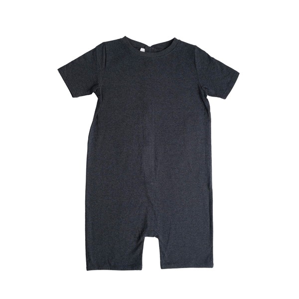 Snugabye Toddler Lightweight Back-Zip Romper- Size 2T, Charcoal Grey