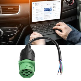 MEIRIYFA Type 2 J1939 Pigtail Cable j1939 9Pin Female Open end Bare Wire Adapter Auto Diagnostic Cable for Trucks and Cars-30CM