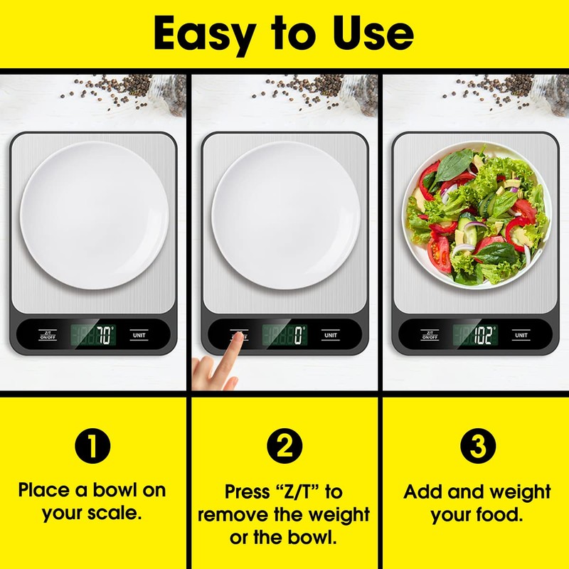 Mik-Nana Food Scale, 10kg/22lb Digital Kitchen Scale Weight Grams and