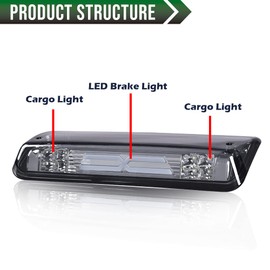 GRAND ORANGE Brake Light Compatible with 04-08 Ford F150 / Fit Ford Explorer Sport Trac 2007-2010 / Ford Lobo 2004-2008 / Lincoln Mark LT 06-08 Tail Light Assembly Smoked Lens Chrome Housing