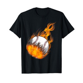 Baseball Fan Fire Vintage T-Shirt