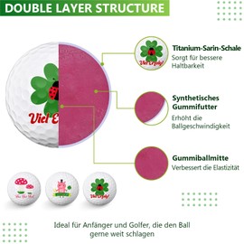 Sinmoe Pack of 3 Golf Ball Gift Set, Funny Golf Gifts for Golfers, Gift Idea for Golf Fans, Men, Christmas, Birthday Gift, 1 Unit in Standard Size (German)