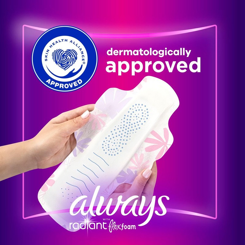 Always Radiant FlexFoam Pads for Women, Size , Extra Heavy