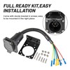 MECMO 7 Way RV Trailer Light Connector Socket 7 Pin