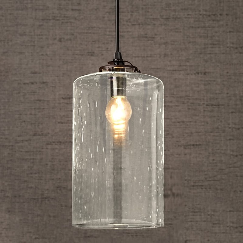 Skelang Clear Glass Shade, Seeded Light Shade, Lampshade with 1-5/8