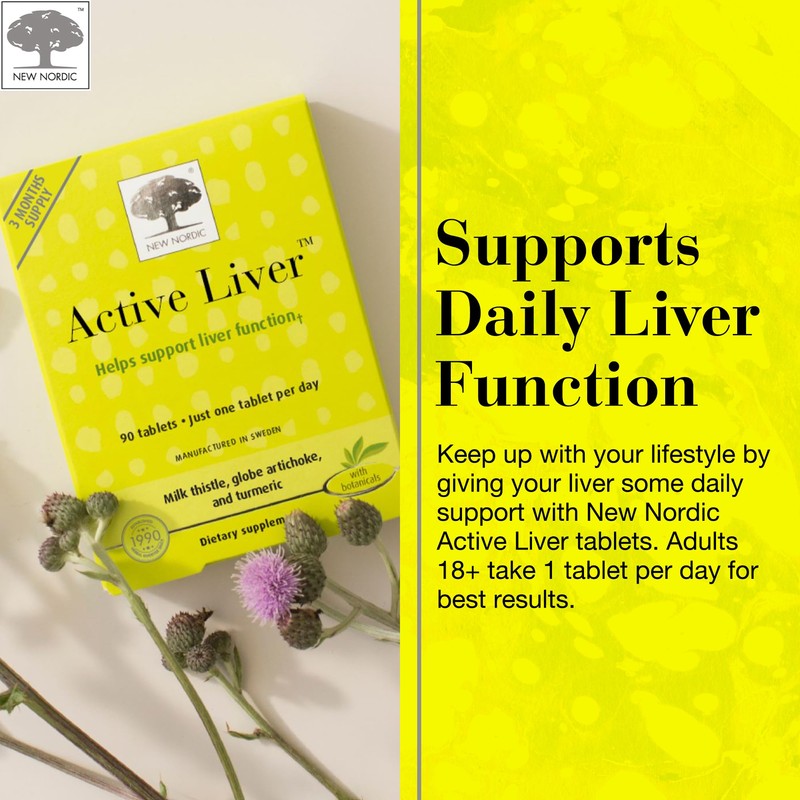 NEW NORDIC Active Liver 90-Day Supply, Daily Liver Supplement, Milk