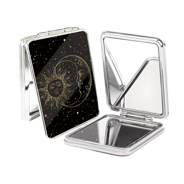 POTYHDC Compact Pocket Mirror, Cute Travel Mini Mirror with Magnification,