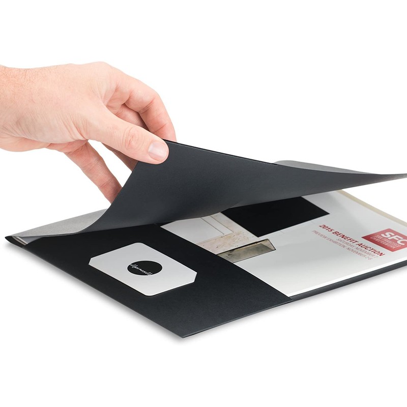 Pack of 10 A4 Cardboard Presentation Folders with Pocket, Document