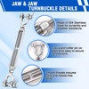 CORDUN 5/16" Jaw and Jaw Turnbuckles Heavy Duty Stainless Steel