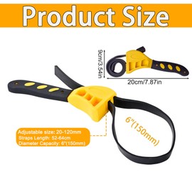 JISRKP Rubber Strap Wrench, Adjustable Strap Wrench, Heavy Duty Rubber Plumbing Wrench, Strap Wrench for Jar Opener, Pipes, Plumbing, Shower Head, Water Filter, Oil Filter