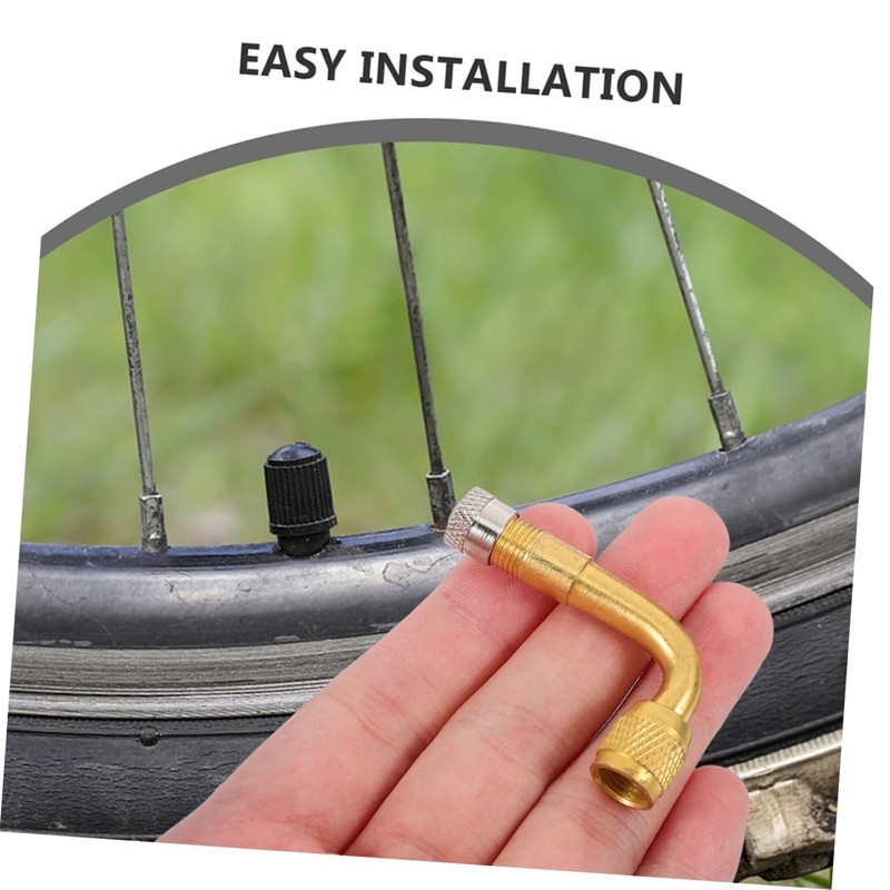 ULTECHNOVO 2PCS Angled Brass Tire Valve Extension Adapter for Quick