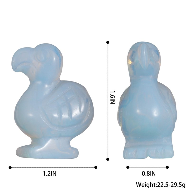 Hxswkk 1.6" Crystal Dodo Bird Lucky Hand Carved Animal Figurine