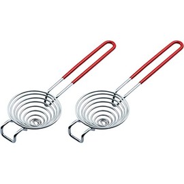 CAMKYDE Separador de huevos de grado alimenticio de acero inoxidable separador de yema y clara de huevo, juego de 2 (rojo)