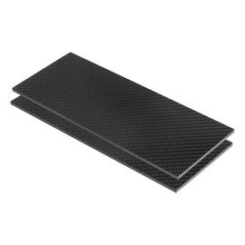 MECCANIXITY 2 Pcs 3K Carbon Fiber Plate Panel Sheets, 250 x 100 x 3mm Carbon Fiber Board Plate Flexible for RC Aircraft, Model Car, Auto Parts (Twill Bright)