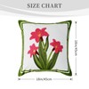 Pink Daffodil Flower Embroidered Cushion Covers, Colourful Decorative Floral Square