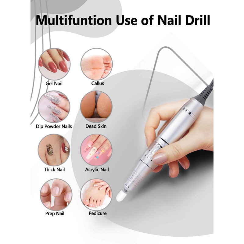 Nail Drill 50000 RPM, Electric Nail File E-File Machine with