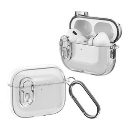 KZIOACSH Clear Case for AirPods 4th Generation/AirPods 4, Full-Coverage Shockproof Soft TPU Protective Earphone Case [Reinforced Protection] Anti-Lost Carrying Bumper Cover with Keychain Hook
