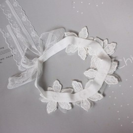 LUYING Baby Hair Band, Lace Band, Headdress, Girls, Newborn, Baby Shower, Birthday, Commemorative Photo, Celebration, Wedding, Commemorative Photo, Baby Shower Gift (White)