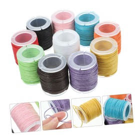 LALAFINA 10m Random 1mm Waxed Cotton Cords 10 Pack for String Craft Macrame Bracelet Making