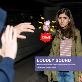 OQIMAX Persönlicher Alarm Taschenalarm mit LED-Licht,130dB Sirene Selbstverteidigung Sicherheit Schlüsselanhänger, Panikalarm Wiederaufladbar – Sicherheitsalarm-Schlüsselanhänger für Frauen Sicherheit